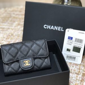Ch@nel Wallet-Gold Harware-Caviar-11*10CM - Image 4