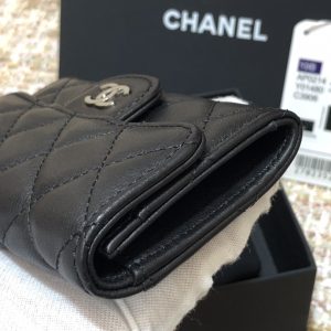 Ch@nel Wallet-Silver Harware-Lamskin-11*10CM - Image 9