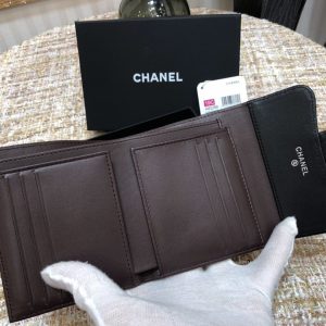 Ch@nel Wallet-Gold Harware-Lamskin-11*10CM - Image 9