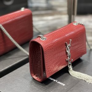 YSL Kate Medium With Tassle In Crocodile Leather-20×13.5×5.5cCM - Image 2
