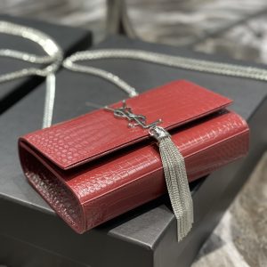 YSL Kate Medium With Tassle In Crocodile Leather-20×13.5×5.5cCM - Image 6