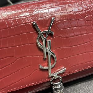 YSL Kate Medium With Tassle In Crocodile Leather-20×13.5×5.5cCM - Image 7