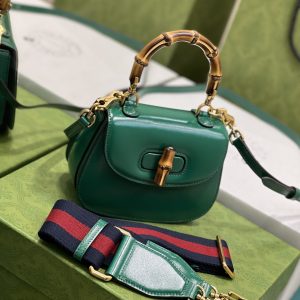 Gucci Top Handle Bag With Bamboo-17*12*7.5&21*15*7CM - Image 4