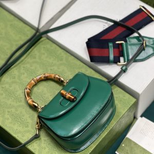 Gucci Top Handle Bag With Bamboo-17*12*7.5&21*15*7CM - Image 3