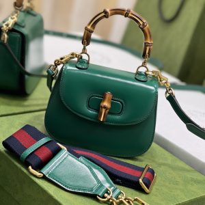 Gucci Top Handle Bag With Bamboo-17*12*7.5&21*15*7CM - Image 5