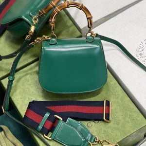 Gucci Top Handle Bag With Bamboo-17*12*7.5&21*15*7CM - Image 9