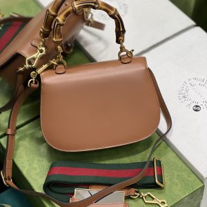 Gucci Top Handle Bag With Bamboo-17*12*7.5&21*15*7CM - Image 3