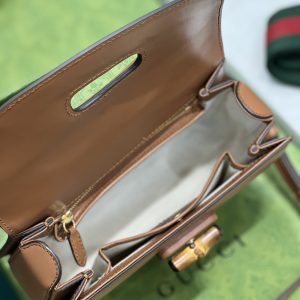 Gucci Top Handle Bag With Bamboo-17*12*7.5&21*15*7CM - Image 6