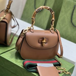 Gucci Top Handle Bag With Bamboo-17*12*7.5&21*15*7CM - Image 7