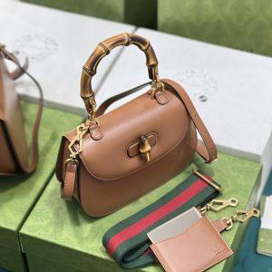 Gucci Top Handle Bag With Bamboo-17*12*7.5&21*15*7CM - Image 8