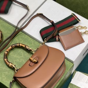 Gucci Top Handle Bag With Bamboo-17*12*7.5&21*15*7CM - Image 10