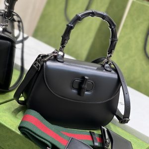 Gucci Top Handle Bag With Bamboo-17*12*7.5&21*15*7CM - Image 3