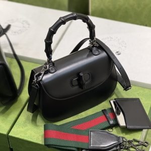 Gucci Top Handle Bag With Bamboo-17*12*7.5&21*15*7CM - Image 2