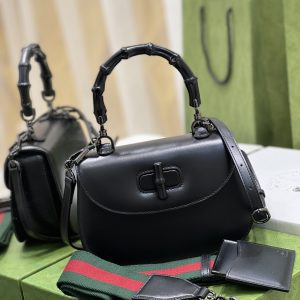 Gucci Top Handle Bag With Bamboo-17*12*7.5&21*15*7CM - Image 5