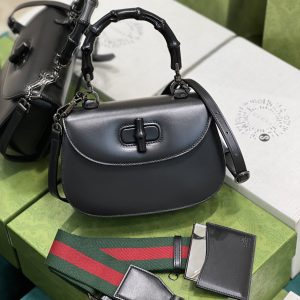 Gucci Top Handle Bag With Bamboo-17*12*7.5&21*15*7CM - Image 8