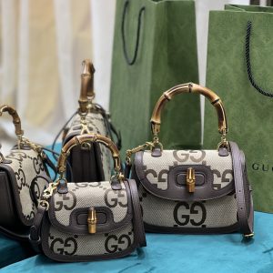 Gucci Top Handle Bag With Bamboo-17*12*7.5&21*15*7CM