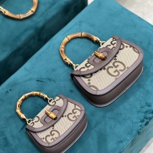Gucci Top Handle Bag With Bamboo-17*12*7.5&21*15*7CM - Image 2