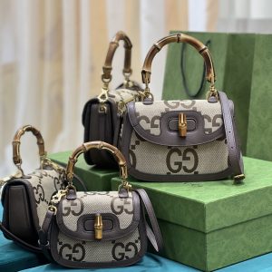 Gucci Top Handle Bag With Bamboo-17*12*7.5&21*15*7CM - Image 6