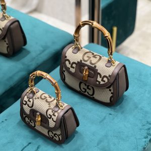 Gucci Top Handle Bag With Bamboo-17*12*7.5&21*15*7CM - Image 7