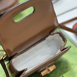 Gucci Top Handle Bag With Bamboo-17*12*7.5&21*15*7CM - Image 4