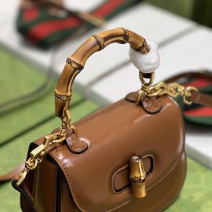 Gucci Top Handle Bag With Bamboo-17*12*7.5&21*15*7CM - Image 6