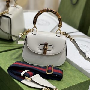 Gucci Top Handle Bag With Bamboo-17*12*7.5&21*15*7CM - Image 2