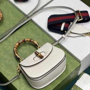 Gucci Top Handle Bag With Bamboo-17*12*7.5&21*15*7CM - Image 9