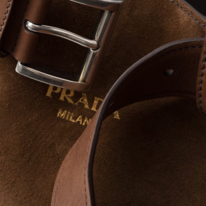 PRADA LARGE BUCKLE PRADA BUCKLE SUEDE BAG WITH BELT - Image 3