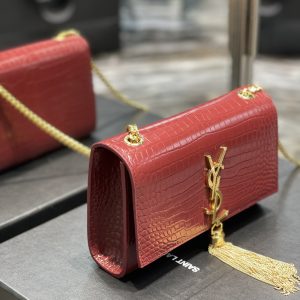 YSL Kate Medium With Tassle In Crocodile Leather-20×13.5×5.5cCM - Image 4