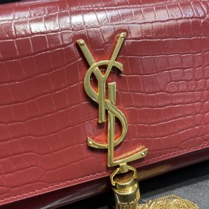 YSL Kate Medium With Tassle In Crocodile Leather-20×13.5×5.5cCM - Image 6
