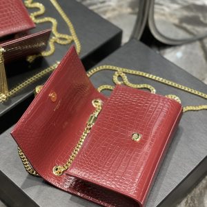 YSL Kate Medium With Tassle In Crocodile Leather-20×13.5×5.5cCM - Image 8