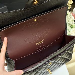 Ch@nel Flap Bag-Cavir Leather-Gold-30CM - Image 4
