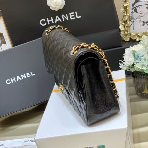 Ch@nel Flap Bag-Cavir Leather-Gold-30CM - Image 5