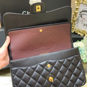 Ch@nel Flap Bag-Cavir Leather-Gold-30CM - Image 7