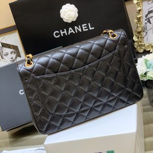 Ch@nel Flap Bag-Cavir Leather-Gold-30CM - Image 8