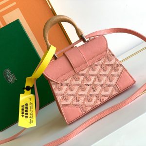 Goyard Coated Canvas and Leather Saigon Top Handle Bag-11.5x7x14.5CM - Image 3