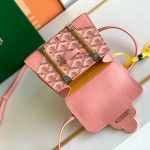 Goyard Coated Canvas and Leather Saigon Top Handle Bag-11.5x7x14.5CM - Image 7