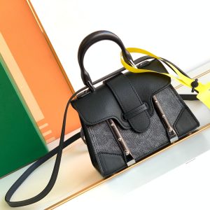 Goyard Coated Canvas and Leather Saigon Top Handle Bag-11.5x7x14.5CM