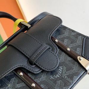 Goyard Coated Canvas and Leather Saigon Top Handle Bag-11.5x7x14.5CM - Image 4