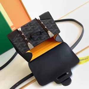 Goyard Coated Canvas and Leather Saigon Top Handle Bag-11.5x7x14.5CM - Image 5