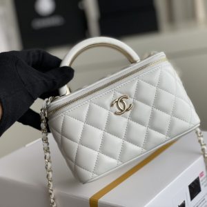 Ch@nel Cosmetic Bag-Lambskin-18CM - Image 3