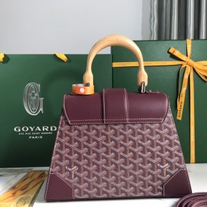 Goyard Coated Canvas and Leather Saigon Top Handle Bag-28×20×12CM - Image 3