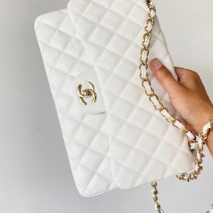Ch@nel Flap Bag-Cavir Leather-Gold-30CM - Image 2
