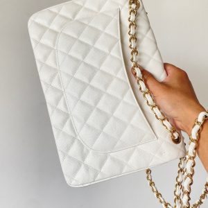 Ch@nel Flap Bag-Cavir Leather-Gold-30CM - Image 4