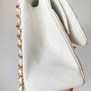 Ch@nel Flap Bag-Cavir Leather-Gold-30CM - Image 7