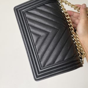 Ch@nel Boy Bag-Caviar-25CM - Image 5