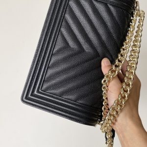Ch@nel Boy Bag-Caviar-25CM - Image 7