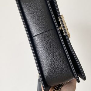 Ch@nel Boy Bag-Caviar-25CM - Image 8