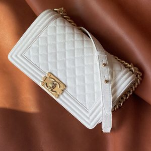 Ch@nel Boy Bag-Caviar-25CM - Image 4