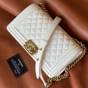 Ch@nel Boy Bag-Caviar-25CM - Image 5